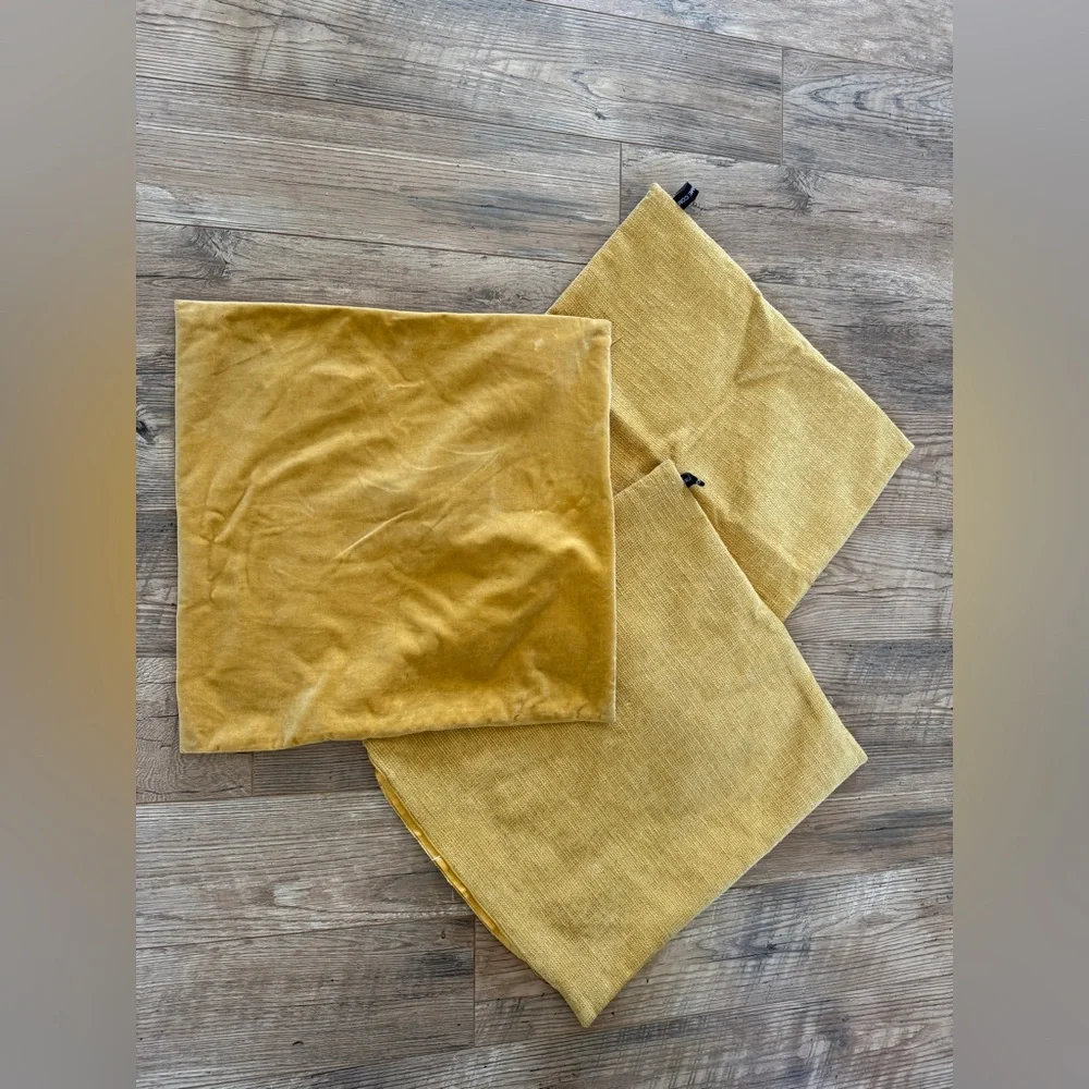 IKEA Mustard Yellow Pillow Covers Set 20”x20”